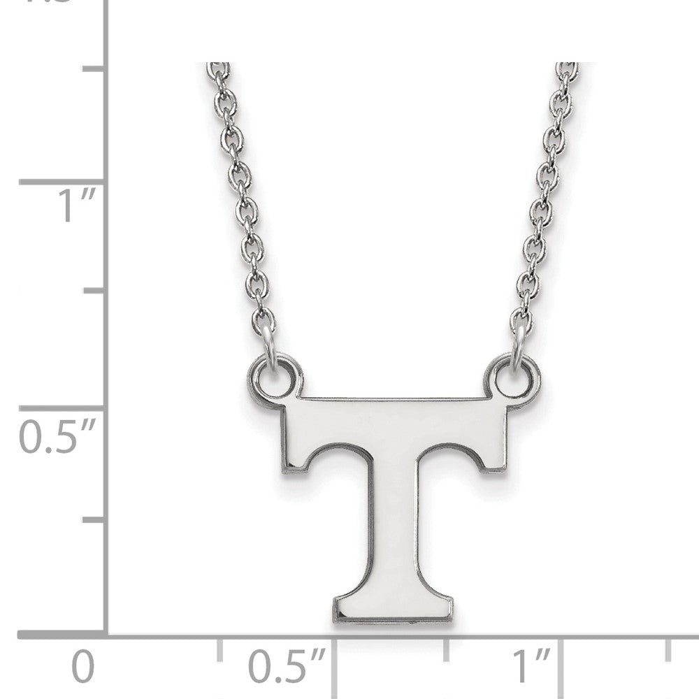 Sterlingsilber Rhodiniert Logoart University Of Tennessee Buchstabe T Klein Anhänger 18 Zoll Halskette