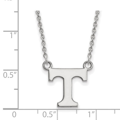 Sterlingsilber Rhodiniert Logoart University Of Tennessee Buchstabe T Klein Anhänger 18 Zoll Halskette