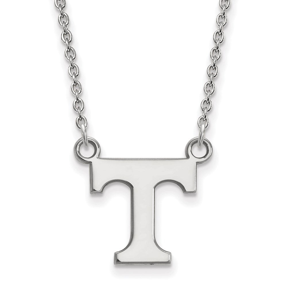 Sterlingsilber Rhodiniert Logoart University Of Tennessee Buchstabe T Klein Anhänger 18 Zoll Halskette