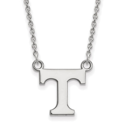 Sterlingsilber Rhodiniert Logoart University Of Tennessee Buchstabe T Klein Anhänger 18 Zoll Halskette