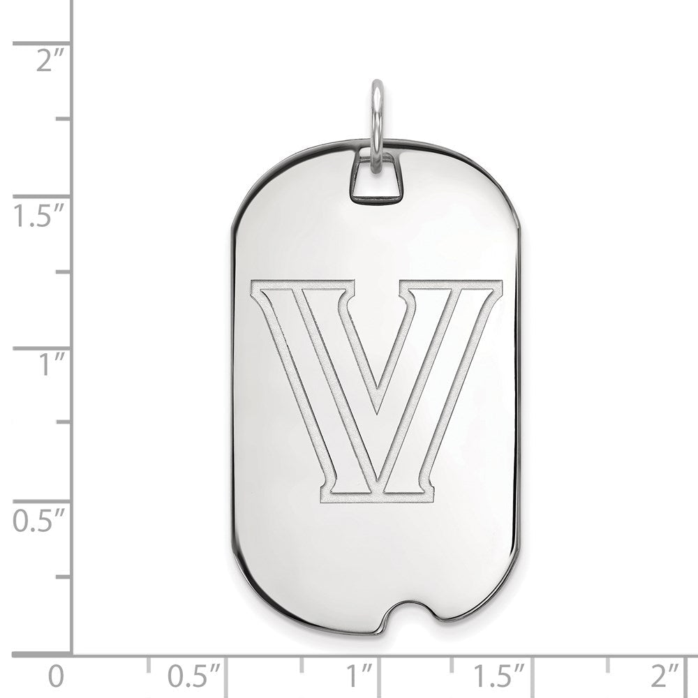 Sterlingsilber Rhodiniert Logoart Villanova University Buchstabe V Groß Erkennungsmarke Anhänger