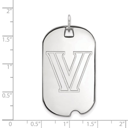 10K Weißgold Logoart Villanova University Buchstabe V Groß Erkennungsmarke Anhänger