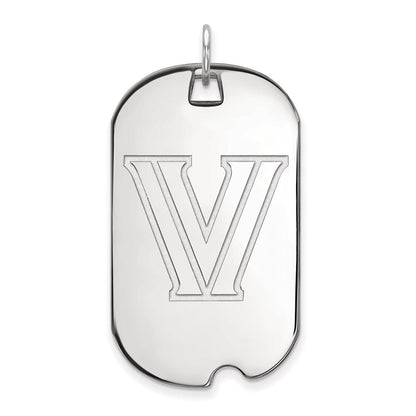 Sterlingsilber Rhodiniert Logoart Villanova University Buchstabe V Groß Erkennungsmarke Anhänger