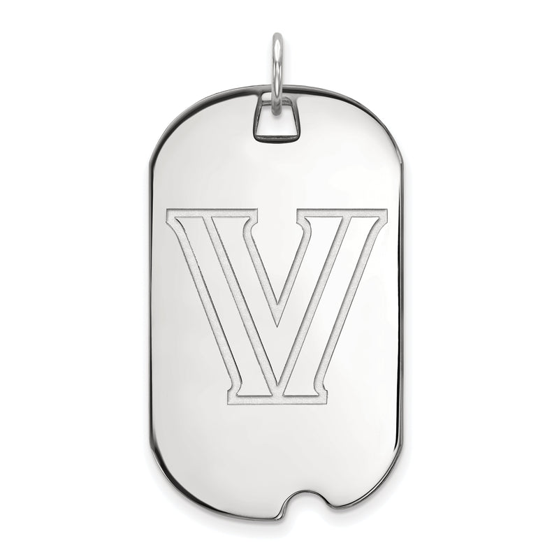 14K Weißgold Logoart Villanova University Buchstabe V Groß Erkennungsmarke Anhänger