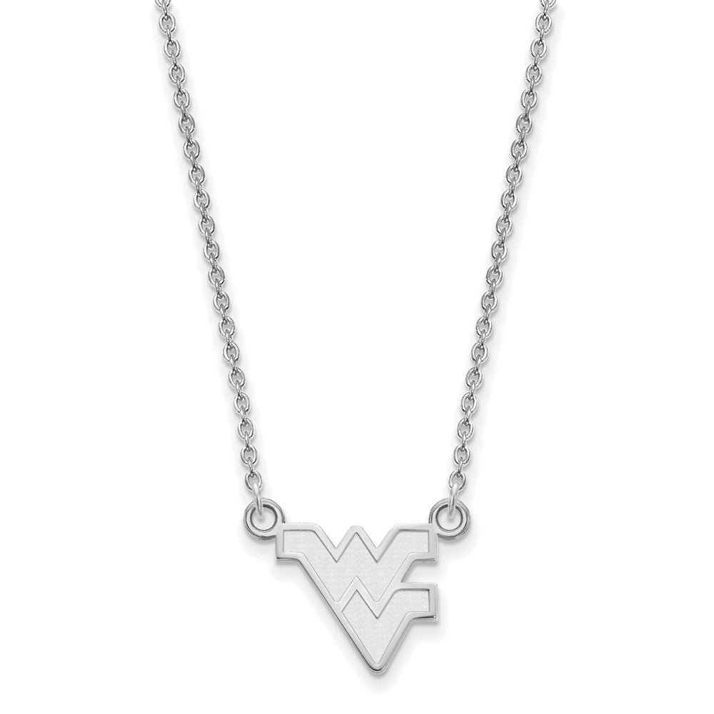 Sterlingsilber Rhodiniert Logoart West Virginia University W V Klein Anhänger 18 Zoll Halskette