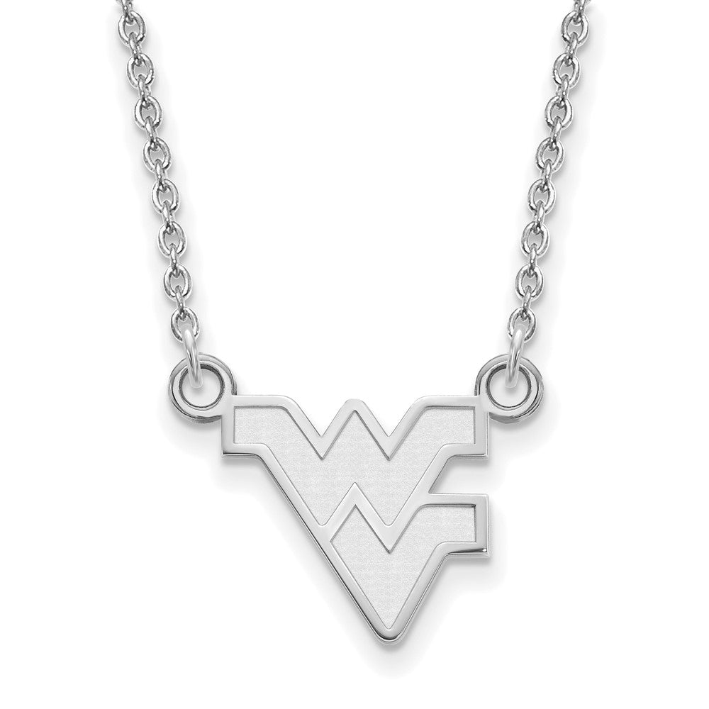 Sterlingsilber Rhodiniert Logoart West Virginia University W V Klein Anhänger 18 Zoll Halskette