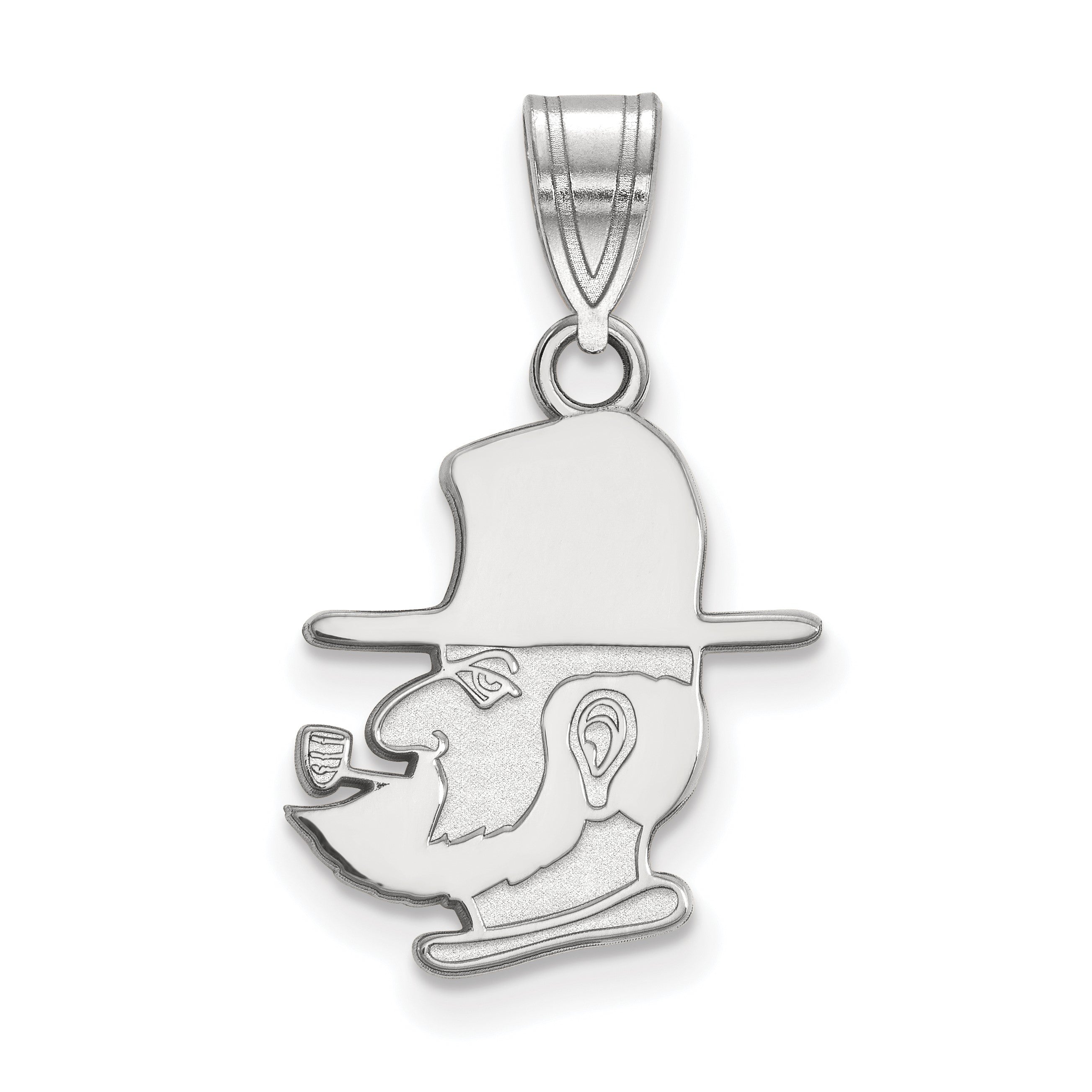 Sterlingsilber Rhodiniert Logoart Appalachian State University Mountaineer Mittel Anhänger
