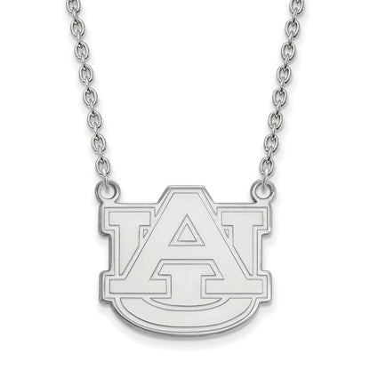10K Weißgold Logoart Auburn University Groß Anhänger 18 Zoll Halskette