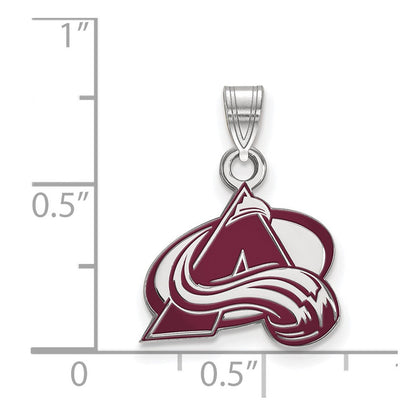 Sterlingsilber Rhodiniert Nhl Logoart Colorado Avalanche Buchstabe A Klein Emailliert Anhänger