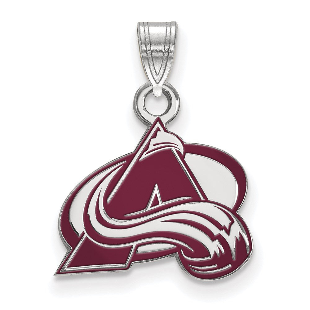 Sterlingsilber Rhodiniert Nhl Logoart Colorado Avalanche Buchstabe A Klein Emailliert Anhänger