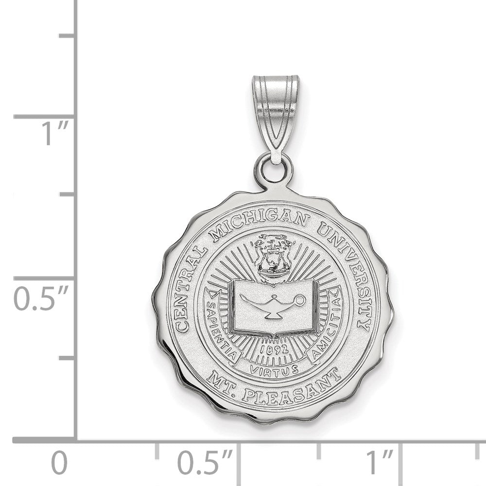 Sterlingsilber Rhodiniert Logoart Central Michigan University Groß Wappen Anhänger