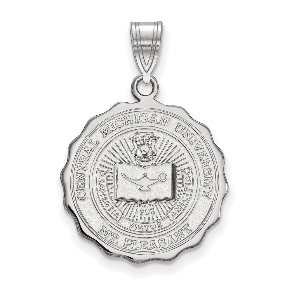 Sterlingsilber Rhodiniert Logoart Central Michigan University Groß Wappen Anhänger