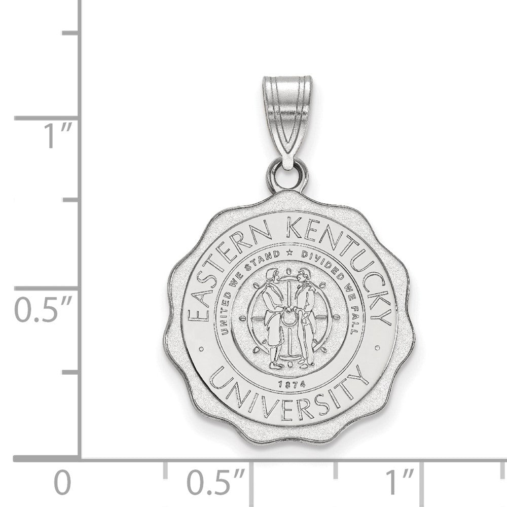 Sterlingsilber Rhodiniert Logoart Eastern Kentucky University Groß Wappen Anhänger