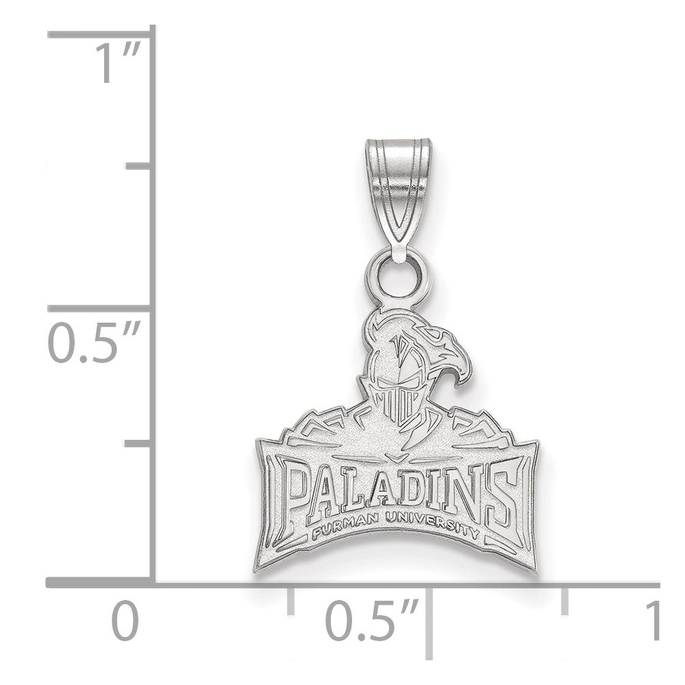 Sterlingsilber Rhodiniert Logoart Furman University Paladins Klein Anhänger