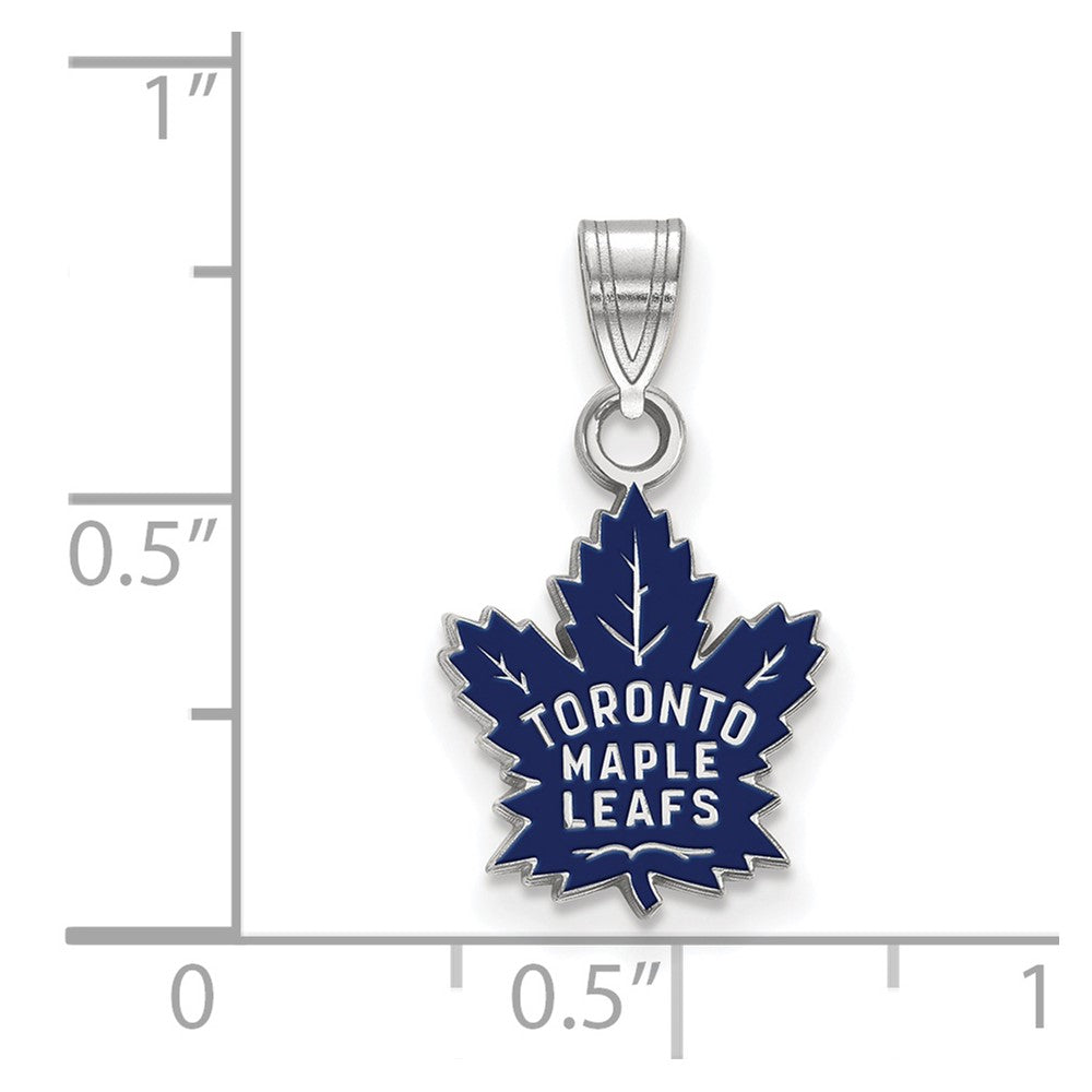 Sterlingsilber Rhodiniert Nhl Logoart Toronto Maple Leafs Klein Emailliert Anhänger