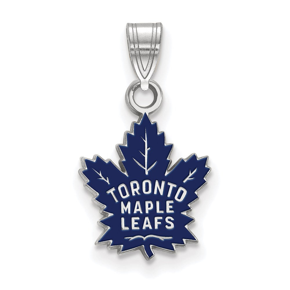 Sterlingsilber Rhodiniert Nhl Logoart Toronto Maple Leafs Klein Emailliert Anhänger