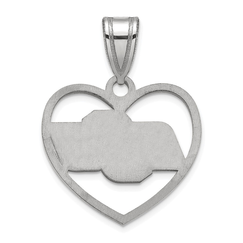 Sterlingsilber Rhodiniert Logoart Oklahoma State University O S U Herz Anhänger