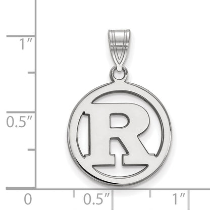 Sterlingsilber Rhodiniert Logoart Rutgers University Buchstabe R Mittel Kreis Anhänger