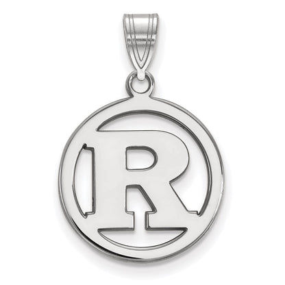 Sterlingsilber Rhodiniert Logoart Rutgers University Buchstabe R Mittel Kreis Anhänger