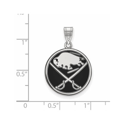 Sterlingsilber Rhodiniert Nhl Logoart Buffalo Sabres Groß Emailliert Anhänger