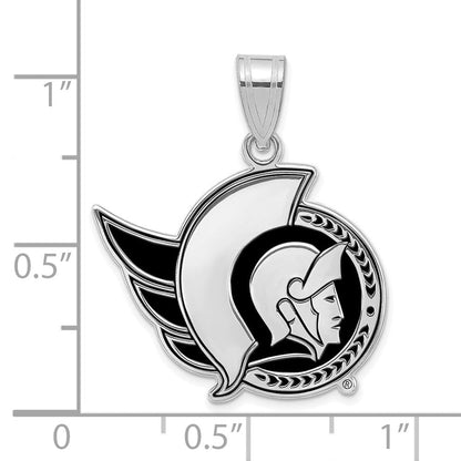 Sterlingsilber Rhodiniert Nhl Logoart Ottawa Senators Groß Emailliert Anhänger