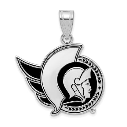 Sterlingsilber Rhodiniert Nhl Logoart Ottawa Senators Groß Emailliert Anhänger