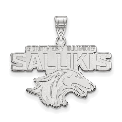 Sterlingsilber Rhodiniert Logoart Southern Illinois University Salukis Groß Anhänger