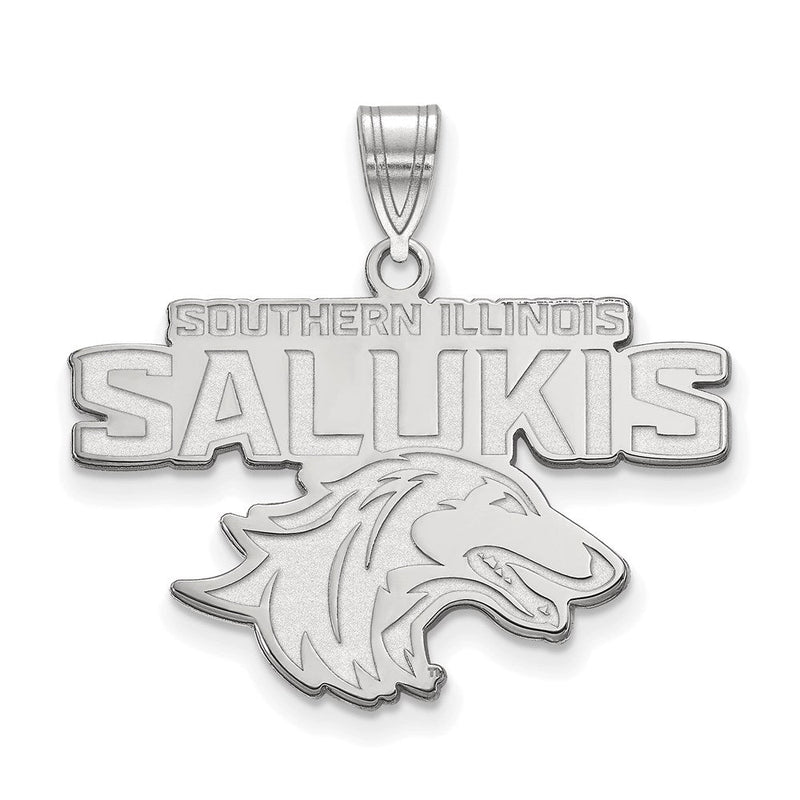 Sterlingsilber Rhodiniert Logoart Southern Illinois University Salukis Groß Anhänger