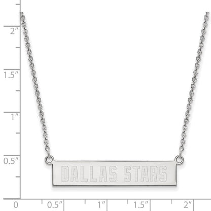 Sterlingsilber Rhodiniert Nhl Logoart Dallas Sterne Klein Stab 18 Zoll Halskette