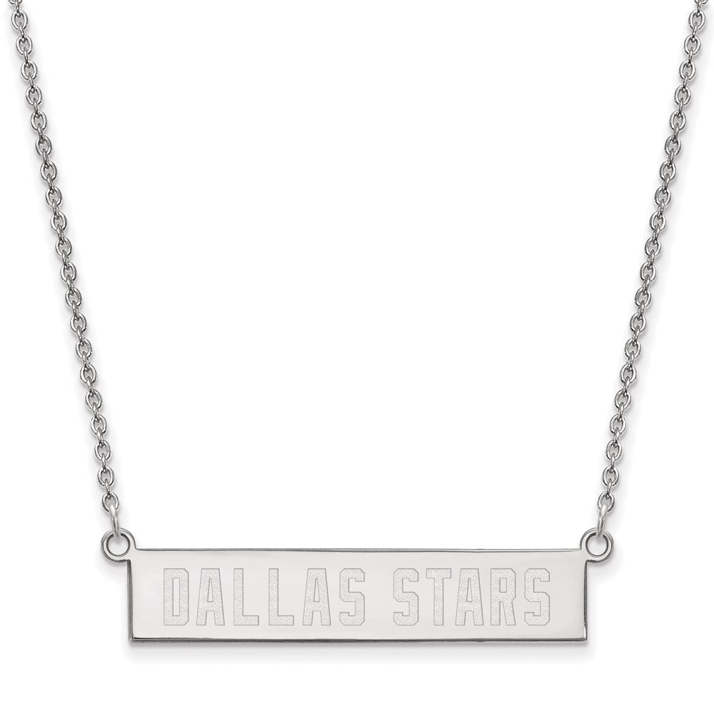 Sterlingsilber Rhodiniert Nhl Logoart Dallas Sterne Klein Stab 18 Zoll Halskette