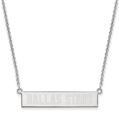 Sterlingsilber Rhodiniert Nhl Logoart Dallas Sterne Klein Stab 18 Zoll Halskette