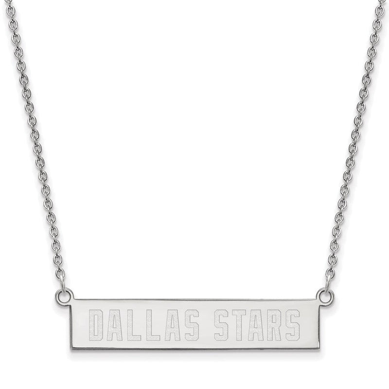 Sterlingsilber Rhodiniert Nhl Logoart Dallas Sterne Klein Stab 18 Zoll Halskette