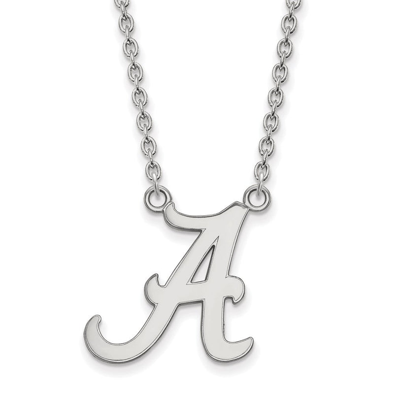 10K Weißgold Logoart University Of Alabama Buchstabe A Groß Anhänger 18 Zoll Halskette