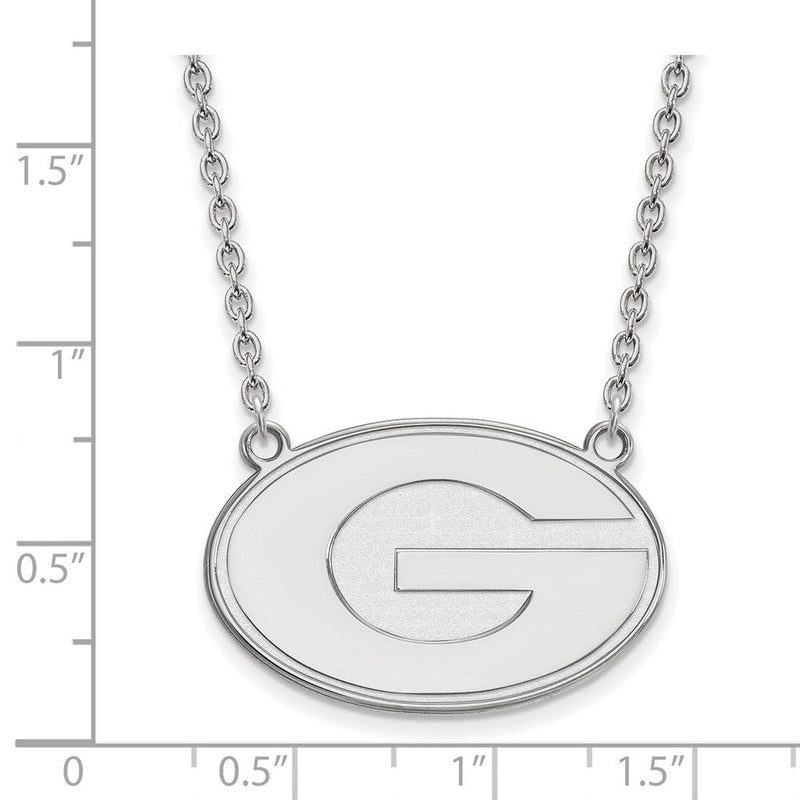 10K Weißgold Logoart University Of Georgia Buchstabe G Groß Anhänger 18 Zoll Halskette