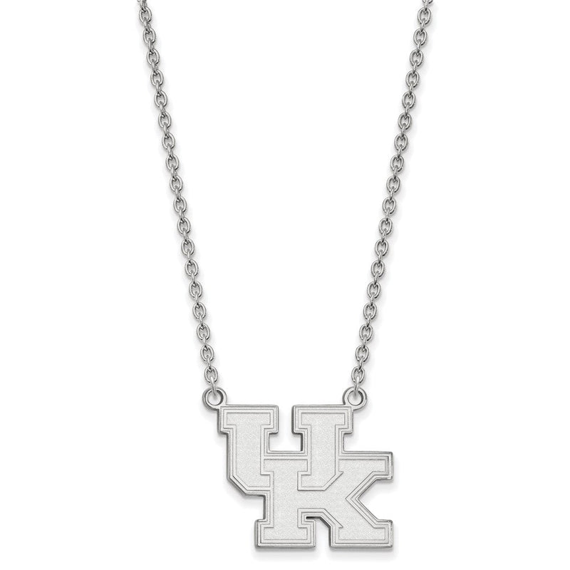 Sterlingsilber Rhodiniert Logoart University Of Kentucky U K Groß Anhänger 18 Zoll Halskette