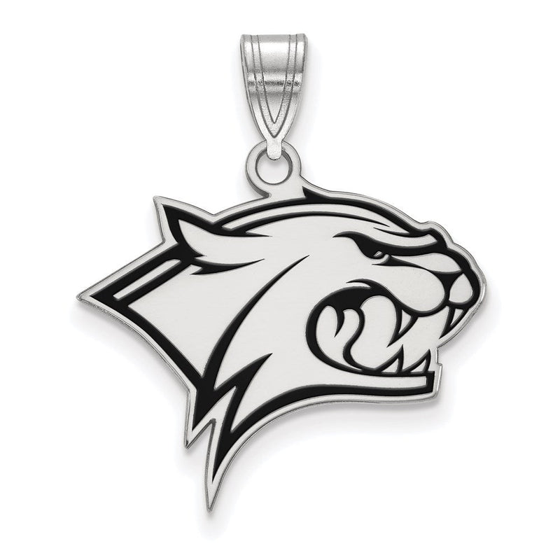 Sterlingsilber Rhodiniert Logoart University Of New Hampshire Wildkatze Groß Emailliert Anhänger