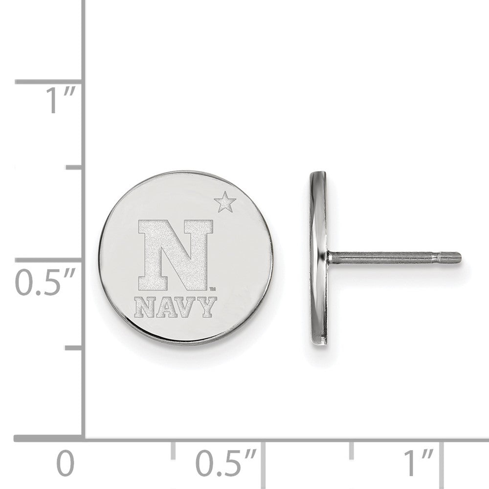 Sterlingsilber Rhodiniert Logoart Us Naval Akademie Klein Plättchen Ohrstecker