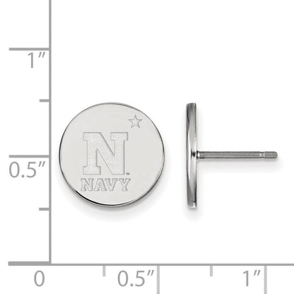Sterlingsilber Rhodiniert Logoart Us Naval Akademie Klein Plättchen Ohrstecker