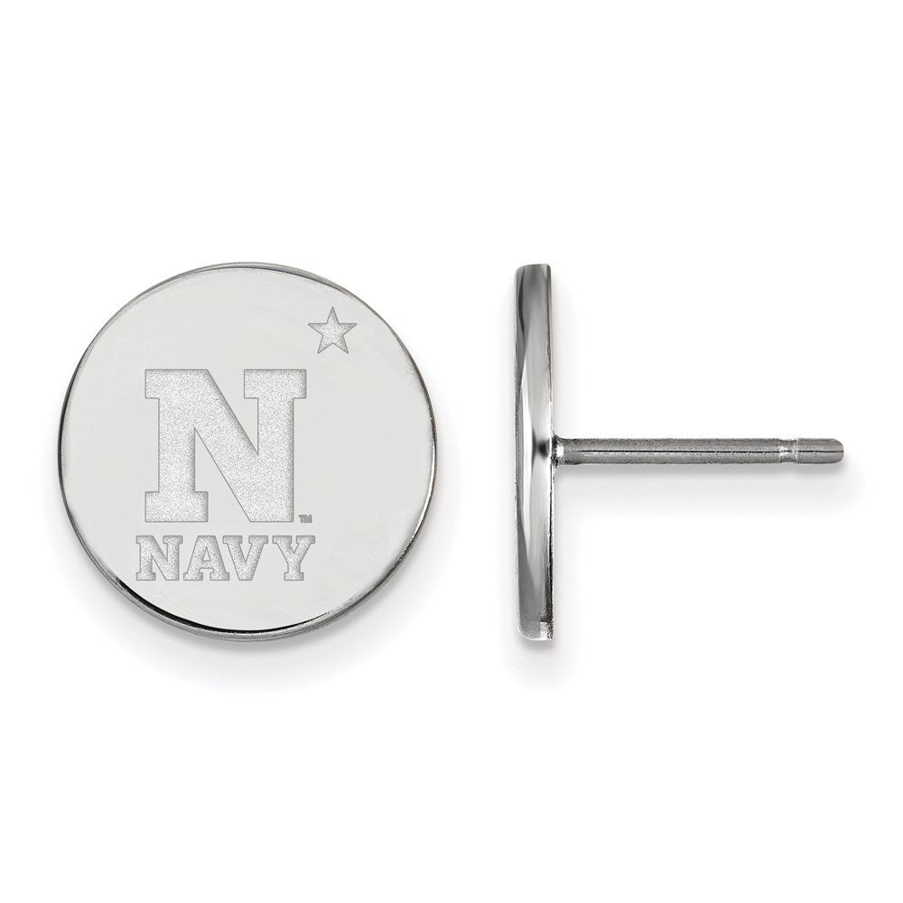Sterlingsilber Rhodiniert Logoart Us Naval Akademie Klein Plättchen Ohrstecker