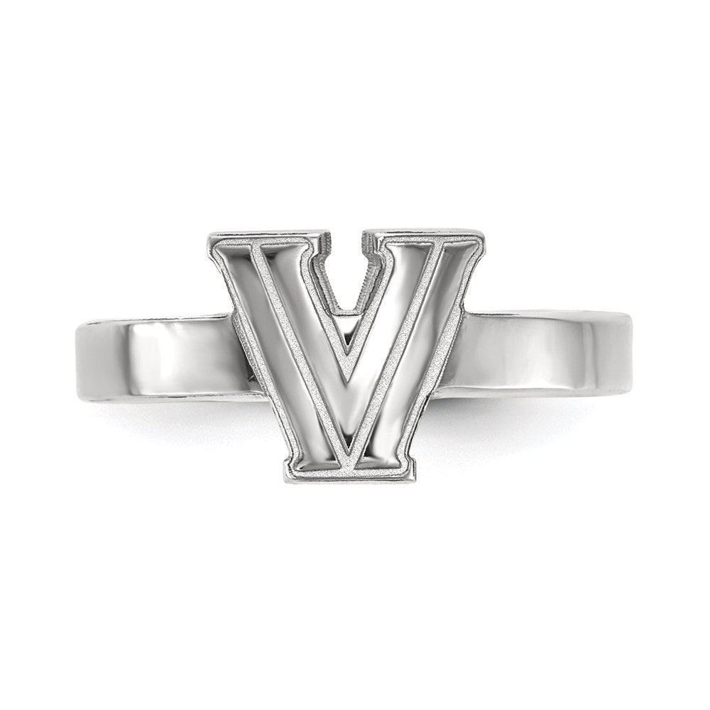 Sterlingsilber Rhodiniert Logoart Villanova University Buchstabe V Zehenring
