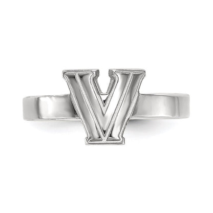Sterlingsilber Rhodiniert Logoart Villanova University Buchstabe V Zehenring