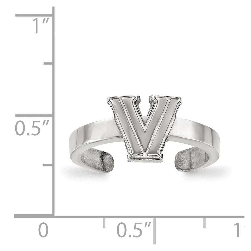 Sterlingsilber Rhodiniert Logoart Villanova University Buchstabe V Zehenring