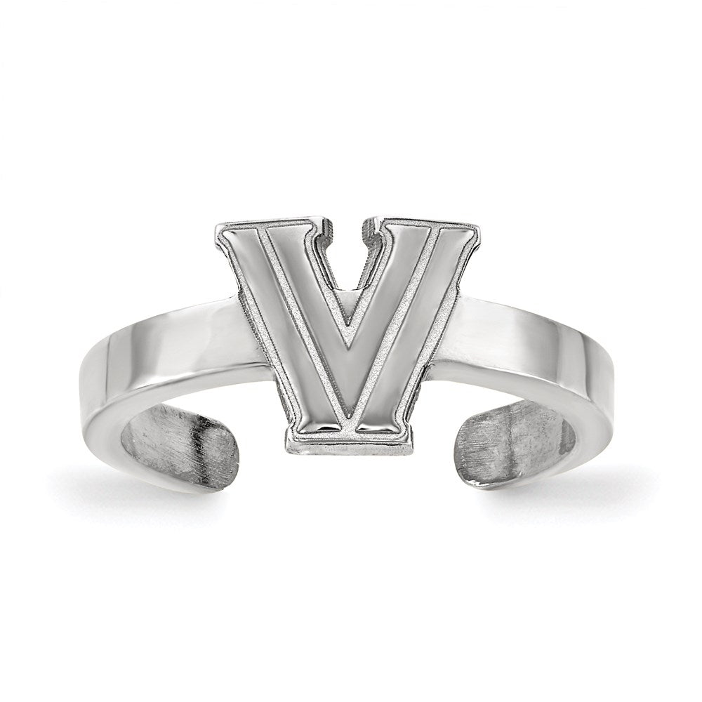 Sterlingsilber Rhodiniert Logoart Villanova University Buchstabe V Zehenring