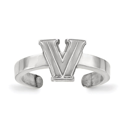 Sterlingsilber Rhodiniert Logoart Villanova University Buchstabe V Zehenring