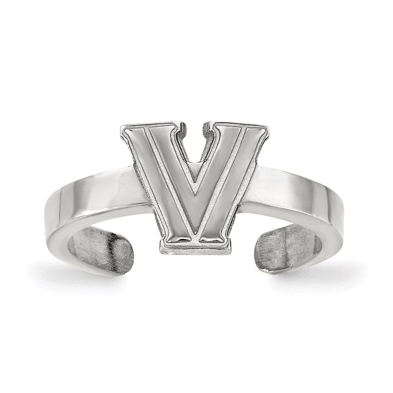 Sterlingsilber Rhodiniert Logoart Villanova University Buchstabe V Zehenring