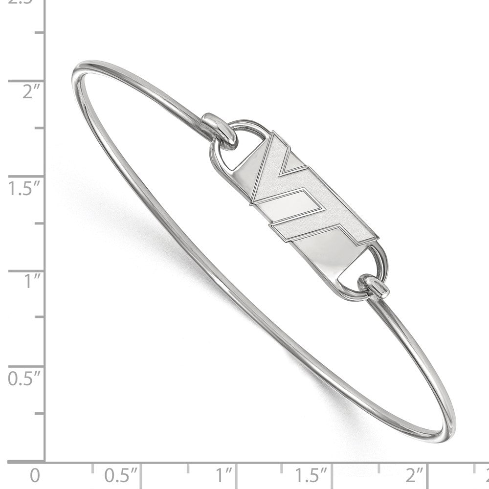 Sterlingsilber Rhodiniert Logoart Virginia Tech V T Klein Mittig 7 Zoll Draht Armreif