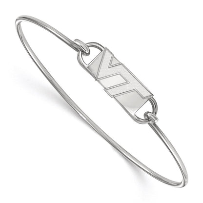 Sterlingsilber Rhodiniert Logoart Virginia Tech V T Klein Mittig 7 Zoll Draht Armreif