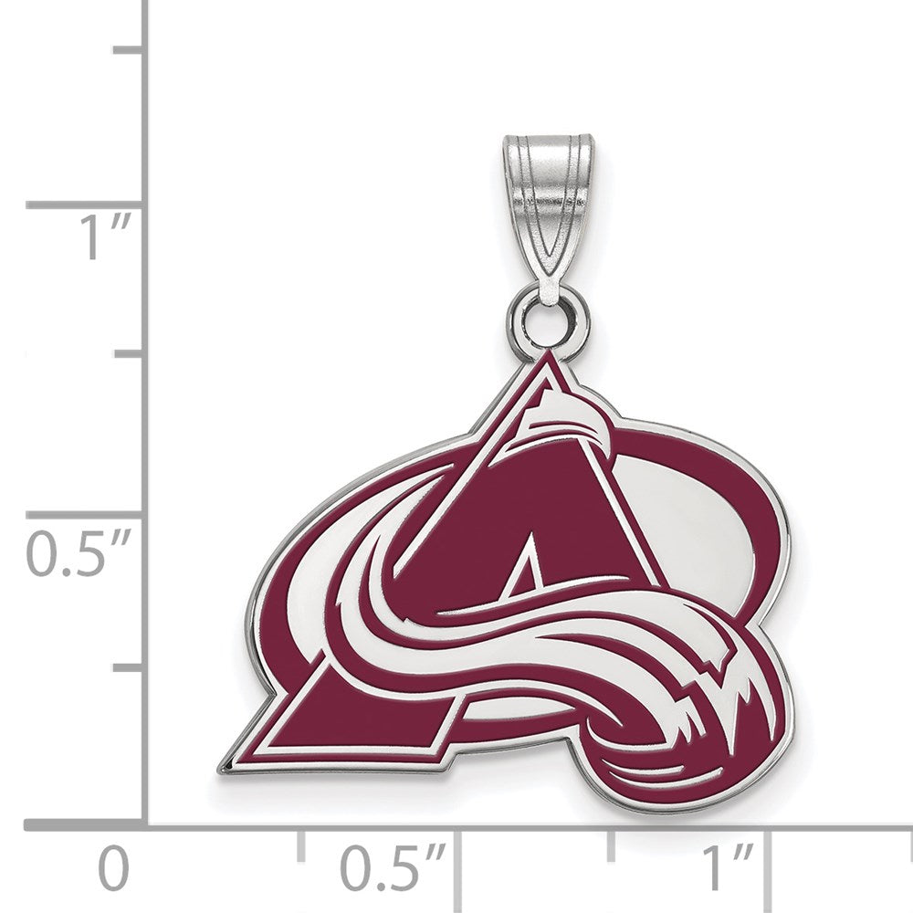 Sterlingsilber Rhodiniert Nhl Logoart Colorado Avalanche Buchstabe A Groß Emailliert Anhänger