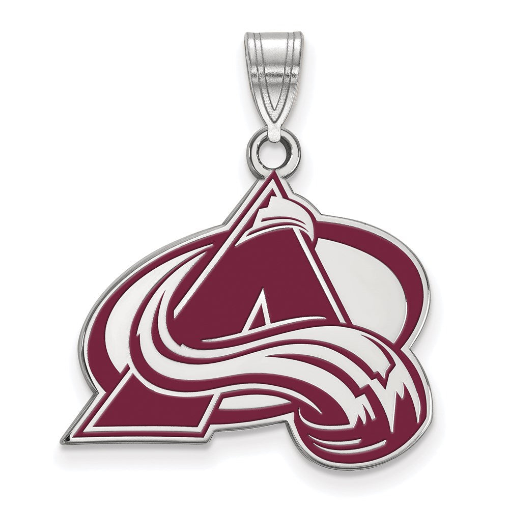 Sterlingsilber Rhodiniert Nhl Logoart Colorado Avalanche Buchstabe A Groß Emailliert Anhänger