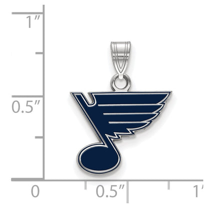 Sterlingsilber Rhodiniert Nhl Logoart St. Louis Blues Klein Emailliert Anhänger